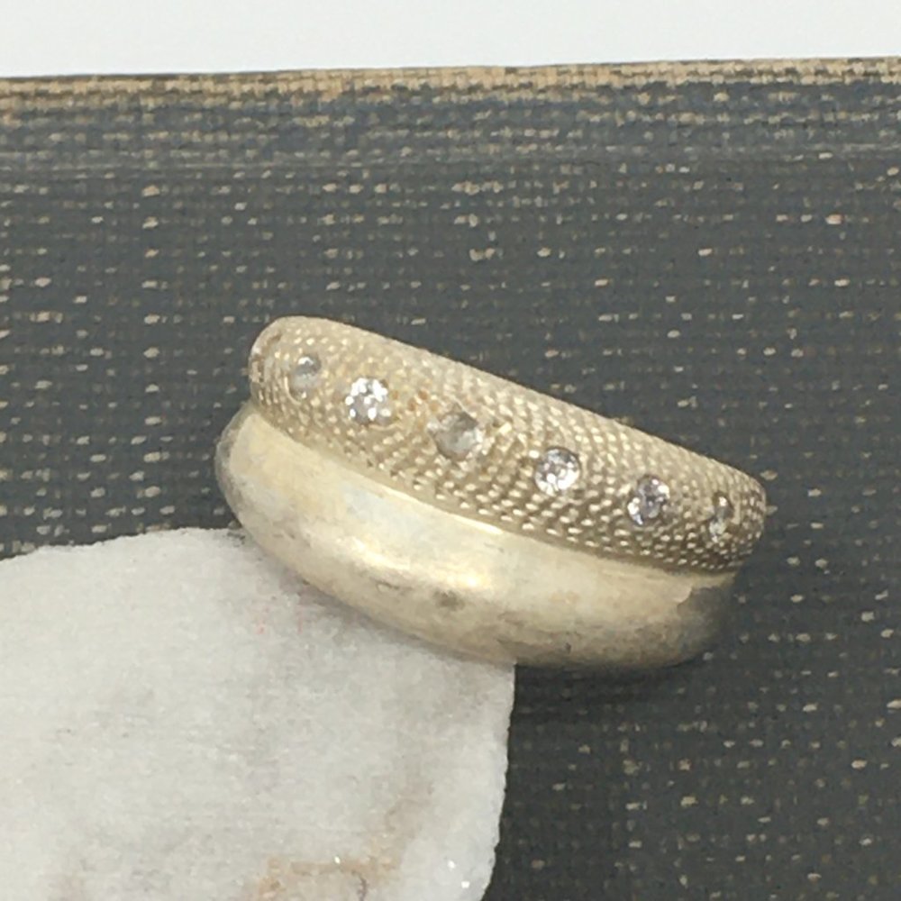 Sterling Silver Textured Two Band Ring